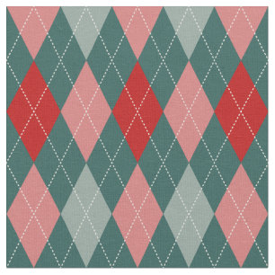 50s Retro Christmas Argyle Fabric