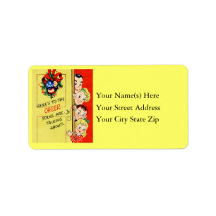 50s Retro Christmas Cheer Christmas Label
