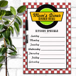 50's Retro Diner Menu Dry Erase Board<br><div class="desc">Fun,  whimsical 1950's diner look on this customisable dry erase board for your kitchen!</div>