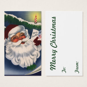 50s Retro Jolly Santa Claus, Vintage Christmas