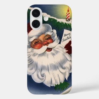 50s Retro Jolly Santa Claus, Vintage Christmas iPhone 16 Case