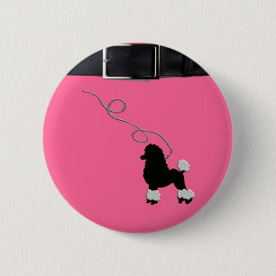 50s Retro Poodle Skirt 6 Cm Round Badge