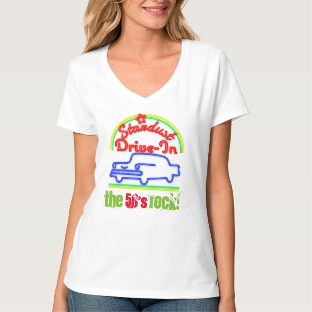 50's Rock Women's V-Neck T-Shirt (Front)