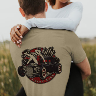 50s Rockabilly Pin-Up Girl Hot Rod | Men T-Shirt