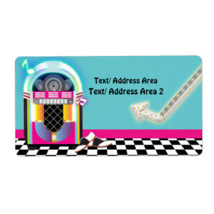 50's Sock Hop Dance Jukebox Party Pink Label