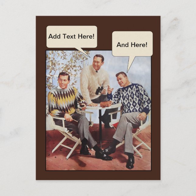 50's Sweater Guys Postcard (Front)