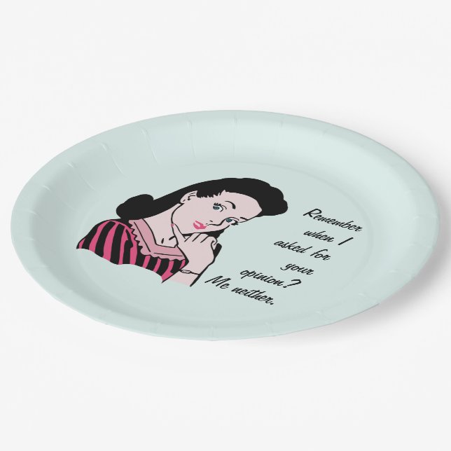 50s Woman Sarcasm Paper Plate (Angled)