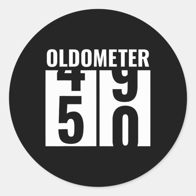 50th 50 Birthday Funny Gift Men Women Oldometer 49 Classic Round Sticker (Front)