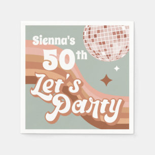 50th 70s Disco Party Napkin