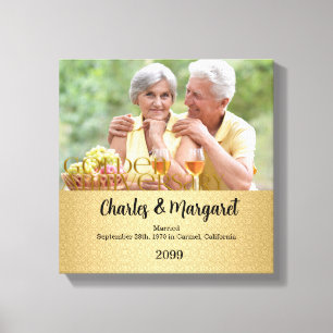 50th Anniversary 12x12 Personalised Photo Canvas Print