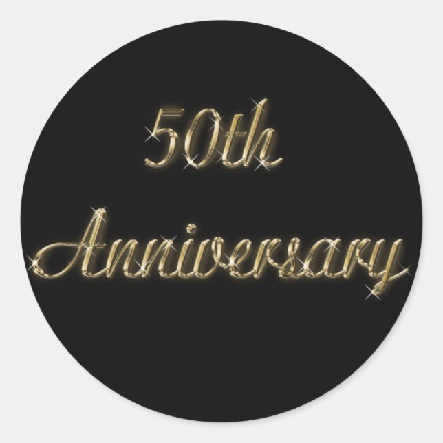 50th Anniversary 1.5" Diamter Round Sticker (Front)