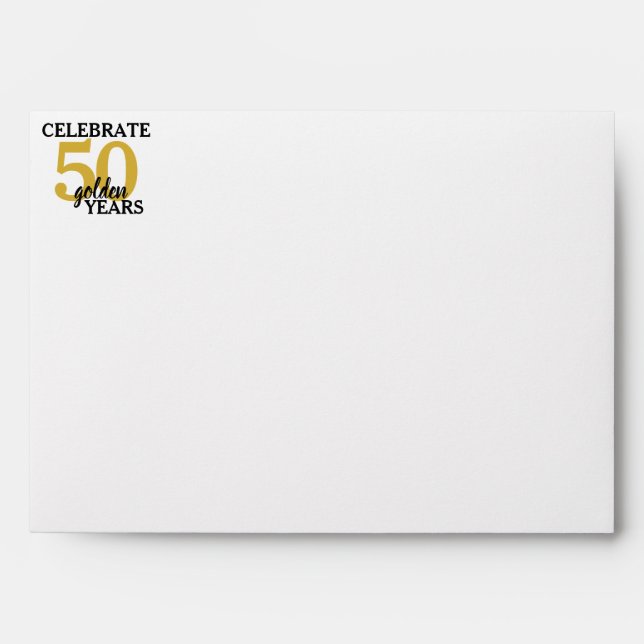 50th Anniversary 50 Golden Years Return Address Envelope (Front)