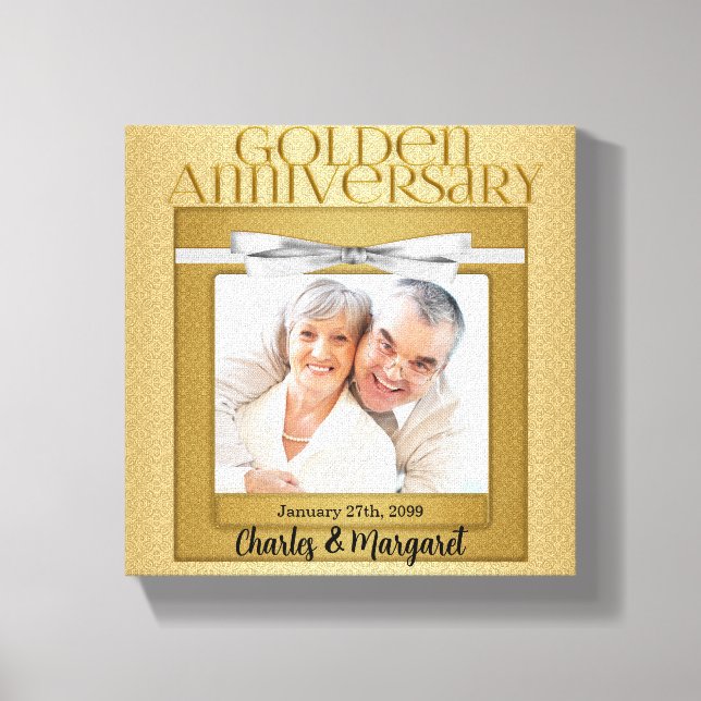 50th Anniversary 8x8 Personalised Photo Canvas Print (Front)