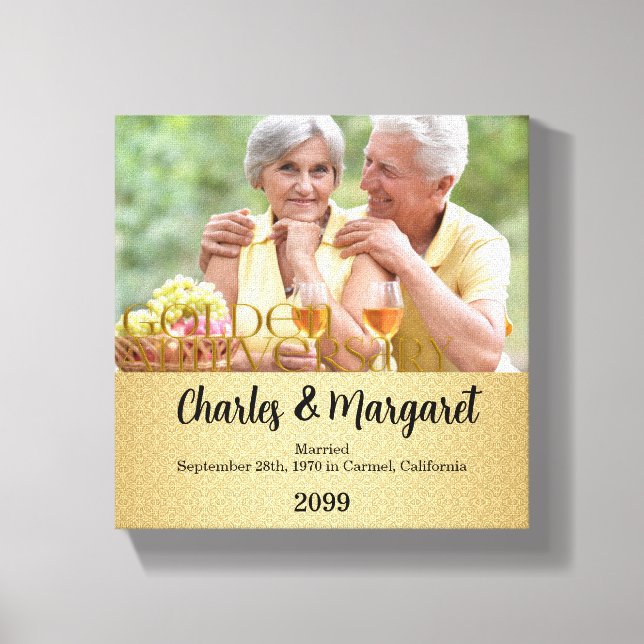 50th Anniversary 8x8 Personalised Photo Canvas Print (Front)