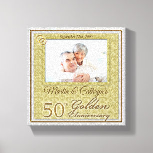 50th Anniversary 8x8 Personalised Photo Canvas Print