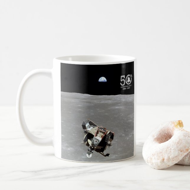 50th Anniversary, Apollo 11 Mission Moon Landing: Coffee Mug (With Donut)