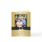 50th Anniversary Black Gold Floral Thank You Card