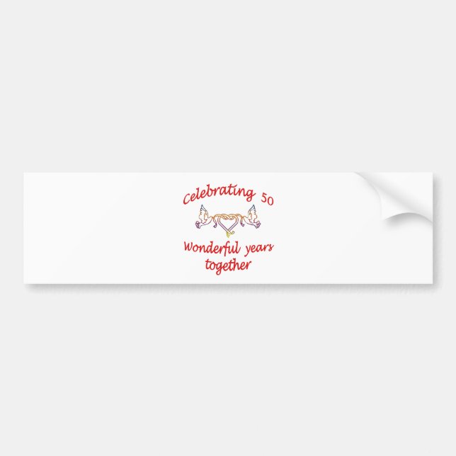 50th. ANNIVERSARY Bumper Sticker (Front)