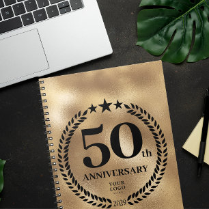 50th Anniversary Business Logo Gold Notebook