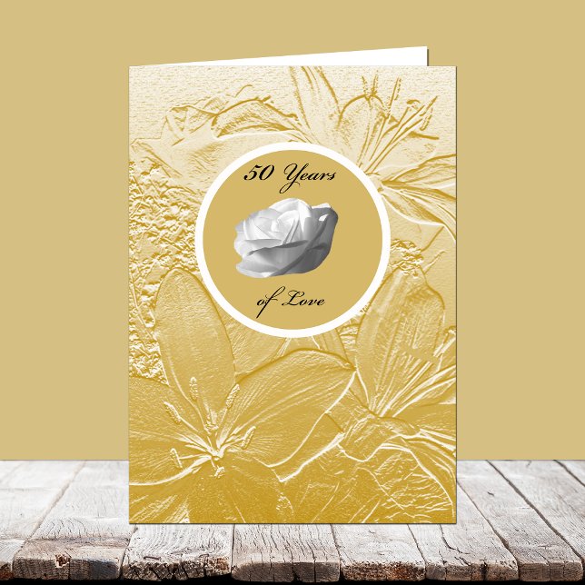 50th Anniversary Card -- Golden Flowers (Creator Uploaded)