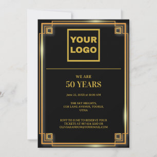50th Anniversary celebration business logo Invitation