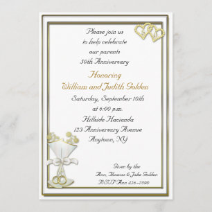 50th Anniversary Champagne Invitation
