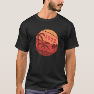 50th Anniversary Classic Retro Palm Sunset Birthda T-Shirt