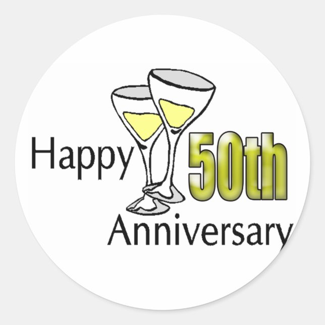 50th anniversary classic round sticker (Front)