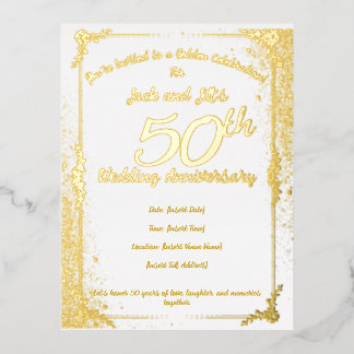 50th Anniversary Foil Invitation Postcard