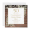 50th Anniversary Foliage Rustic Wood Lights Square