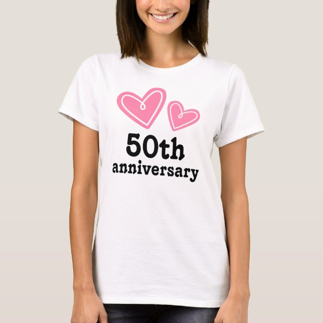 50th Anniversary Gift Hearts T-Shirt (Front)