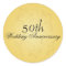 50th Anniversary Gold 1.5" Diameter Round Sticker
