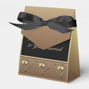 50th Anniversary Gold and Black Favour Box