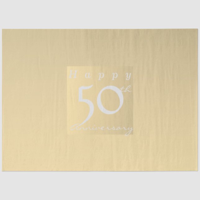 50th Anniversary Gold Colour Tissue Paper (Front)