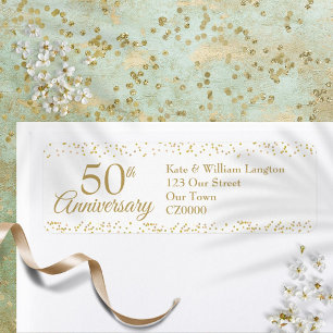 50th Anniversary Gold Dust Confetti Return Address