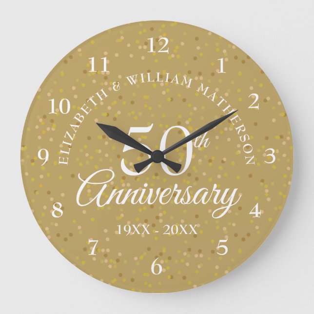 50th Anniversary Gold Dust Large Clock (Front)