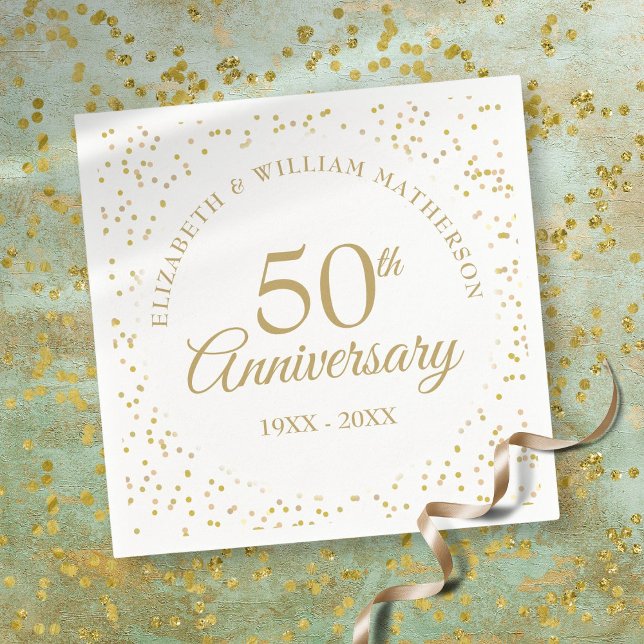 50th Anniversary Gold Dust Napkin (50th Wedding Anniversary Gold Dust Napkins)