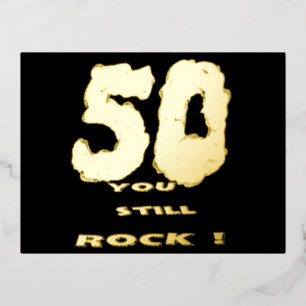 50th Anniversary Gold Foil Holiday Postcard