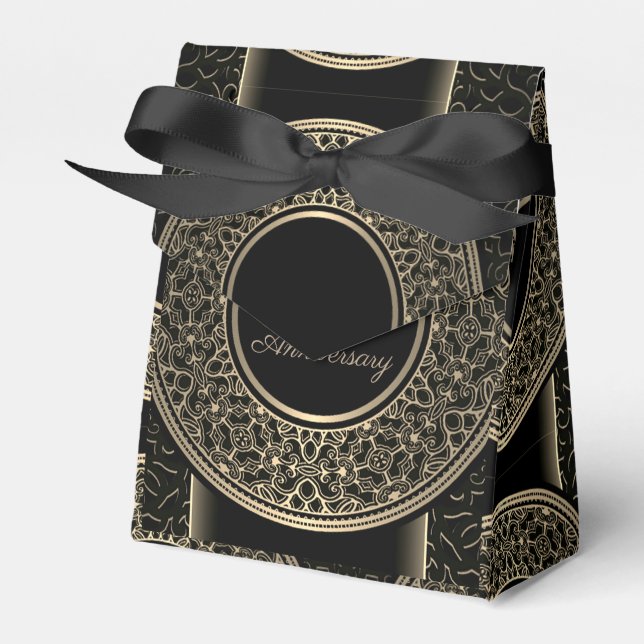 50th Anniversary Gold Medallion Tent Favour Box (Front Side)
