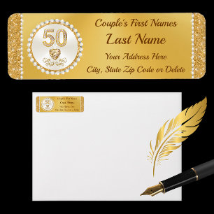 50th Anniversary, Gold Return Address Labels
