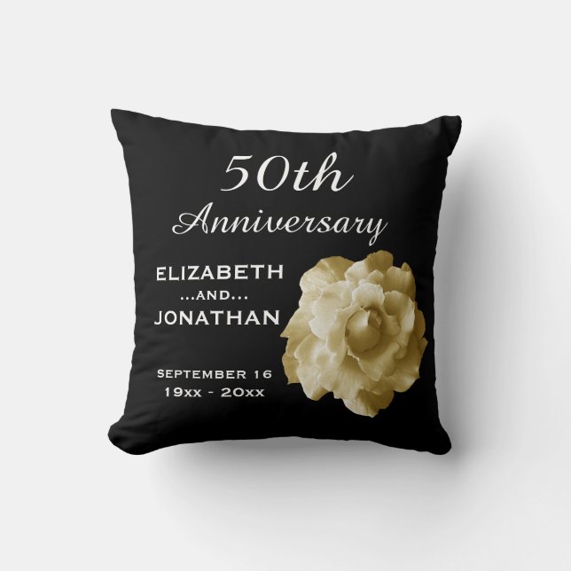 50th Anniversary Gold Rose A01G Cushion (Front)