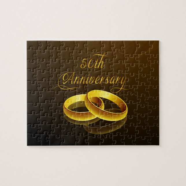 50th Anniversary | Gold Script Jigsaw Puzzle (Horizontal)