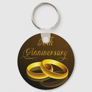 50th Anniversary   Gold Script Key Ring