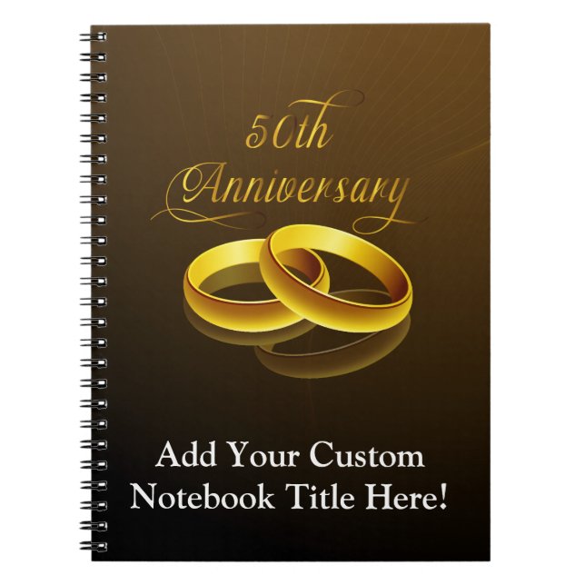 50th Anniversary | Gold Script Spiral Notebook (Front)