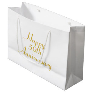 50th Anniversary Gold Text Template Gift Bag