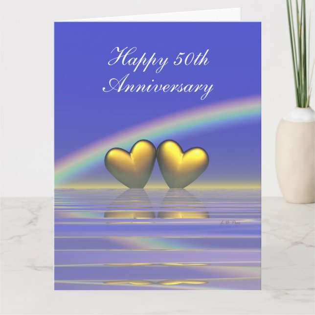 50th Anniversary Golden Hearts Card (Front)