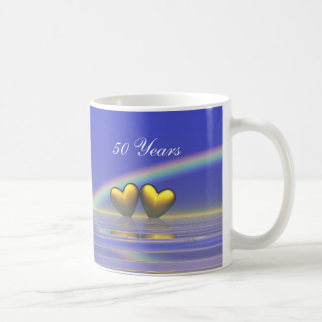 50th Anniversary Golden Hearts Coffee Mug (Right)