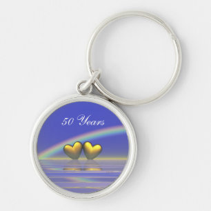 50th Anniversary Golden Hearts Key Ring