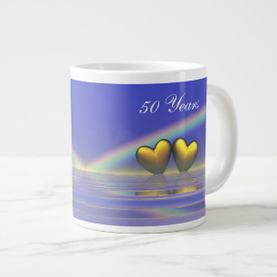 50th Anniversary Golden Hearts Large Coffee Mug