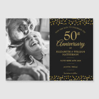 50th Anniversary Golden Hearts Save the Date Photo